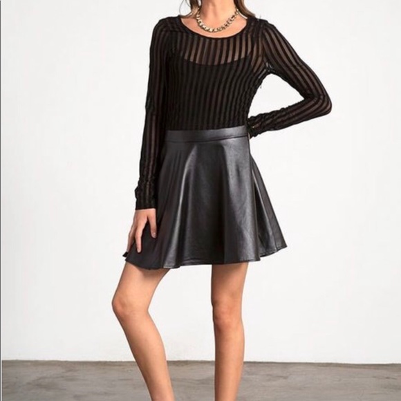 leather look mini dress